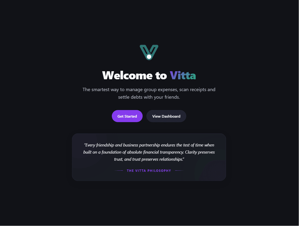 Vitta: Fintech Expense Hub
